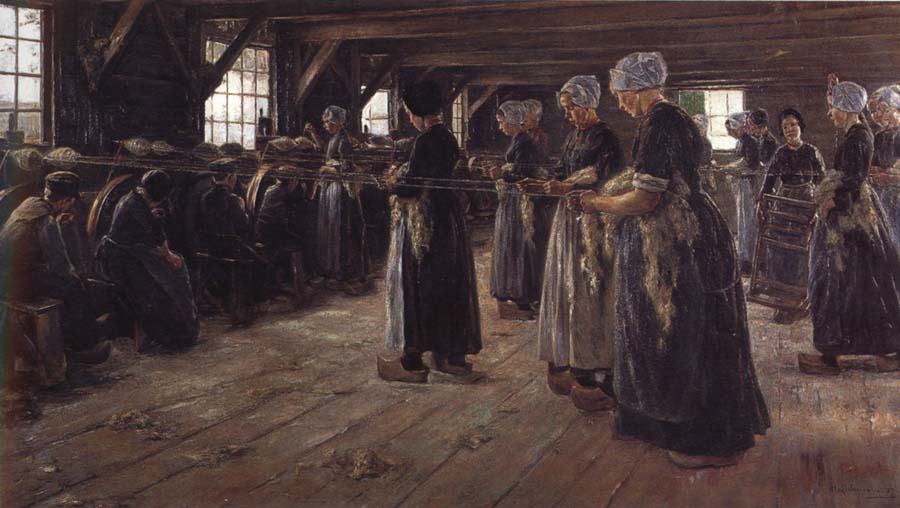 Max Liebermann The Flax Spinners